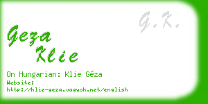 geza klie business card
